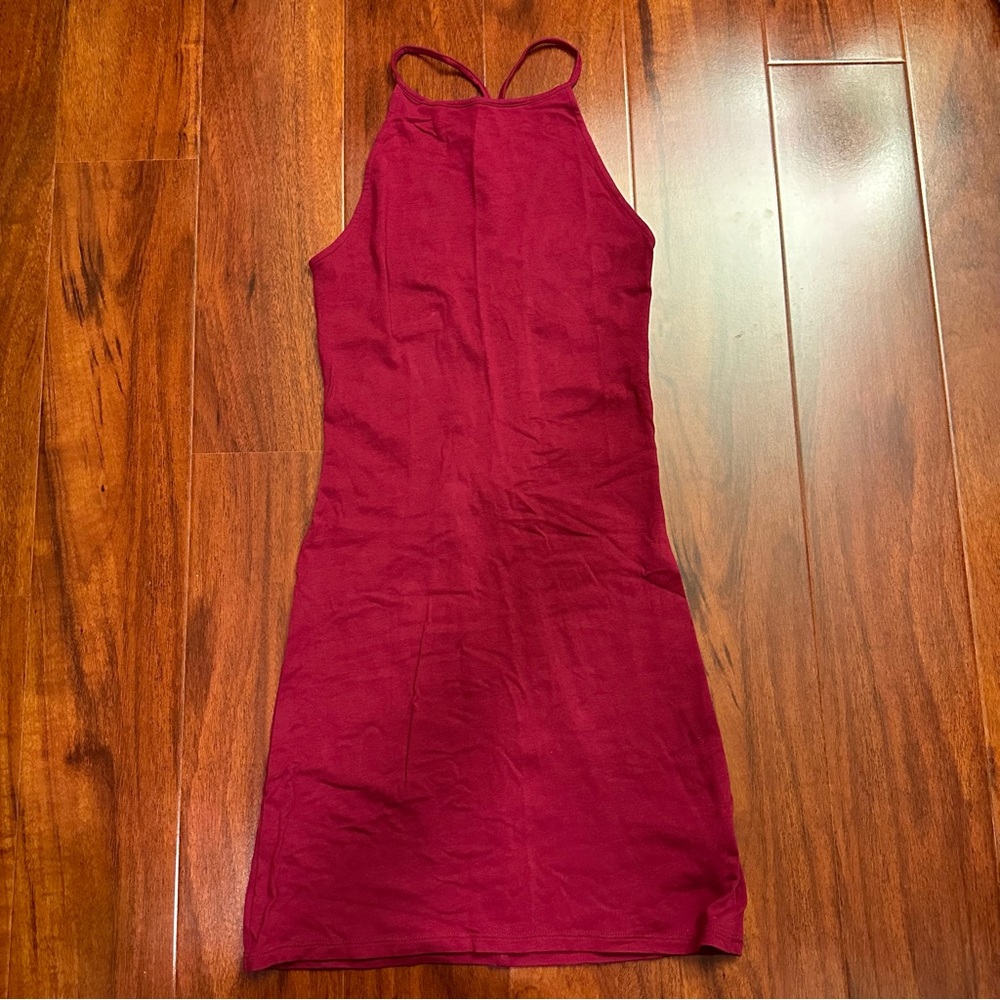 Raspberry Adjustable Tie Open Back Bodycon Mini D… - image 1